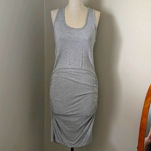 Sleeveless Ruched Body on Midi Dress
